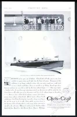 1930 Chris Craft 26' Runabout Classic Mahogany Boat Art Vintage Print Ad • $29.97