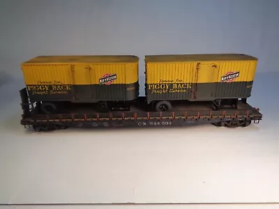 O Scale Lionel CNW PS-4 Flat Car W Piggyback Trailers-2 RAIL-Weathered! • $160