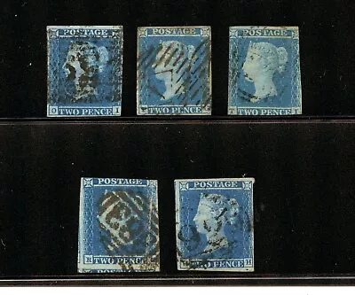 Great Britain #4 (G832) (5) Queen Victoria 2 P Blue Bluish Paper UFCV$250.00 • $35