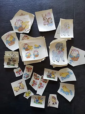 Vintage Large Lot Of Easter Decals For Ceramics Chicks Lambs Various Sizes • $29