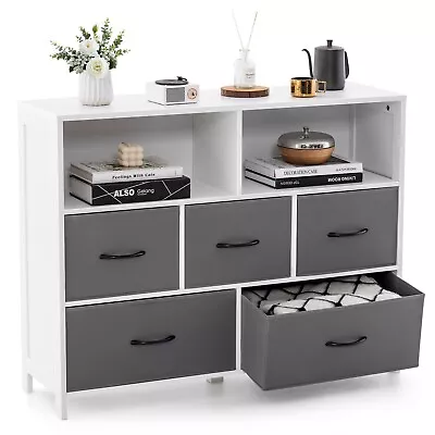 Fabric Dresser Bedroom Wide Chest Of Drawers Home Storage Organizer Unit • £69.95