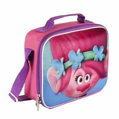 Children Kids Trolls Poppy 3D Effect Insulated Pink Lunch Bag • £7.99