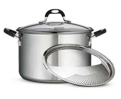 STOCK POT Stainless Steel Lock And Drain Gourmet 8 Quart Capacity TRAMONTINA • $39.29