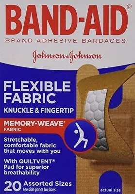 3 Pack - BAND-AID Flexible Fabric Bandages Knuckle - Fingertip 20 Each • $15.31