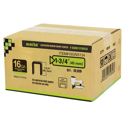 Meite 16GA 7/16  Crown N Series Heavy Duty Construction Staples 3/4  - 2  Length • $69.90