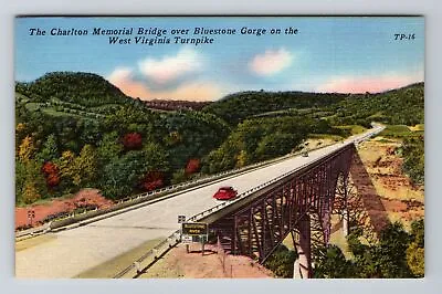 Turnpike WV- West Virginia Charlton Memorial Bridge Vintage Postcard • £7.56