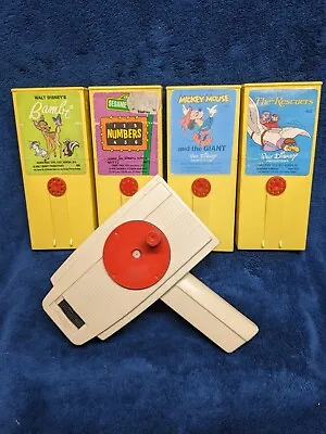 1973 Fisher Price Movie Viewer 4 Cartridges All Working Bambi Mickey Sesame St • $39.95