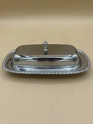 Vintage Stainless Steel Butter Dish With Glass Insert.  MSJ Japan • $22