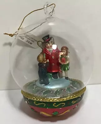 Vtg Marshall Field's Uncle Mistletoe Christmas Ornament Glass Globe Chicago IL • $50