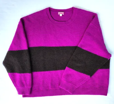 J.Crew Women's Cashmere Textured Sweater Oversized Medium Crop Purple Sz 2 X • $34.99