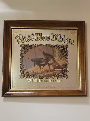 Pabst Blue Ribbon Beer Mirror 1989 Wisconsin Turkey Stamp First Series Sign PBR • $54.99