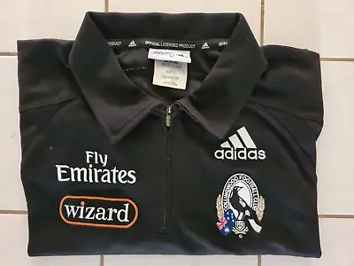$40 • Buy Collingwood Magpies AFL Adidas Black Polo Shirt Large Size