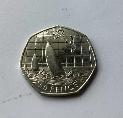 London 2012 Olympic 50p Yachting 2011 Circulated Coin Great Condition • £1.50