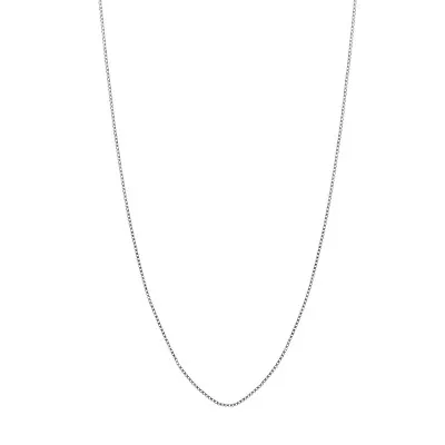 $86.99 • Buy 0.55mm Solid Adjustable Box Chain Necklace REAL 14K White Gold Up To 18 