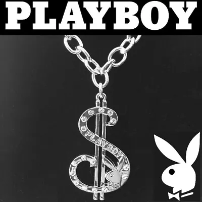 Playboy Necklace Bunny Dollar Sign Pendant Money Cash $ Hip Hop Easter Gift NWT • $24.69