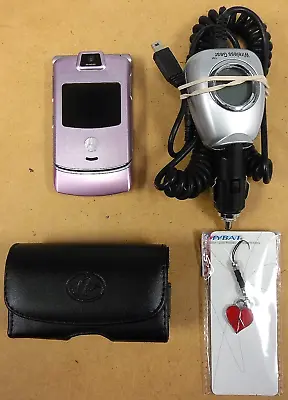 Motorola RAZR V3c - Pink And Silver ( Verizon ) Rare Flip Phone - Bundled • $84.14