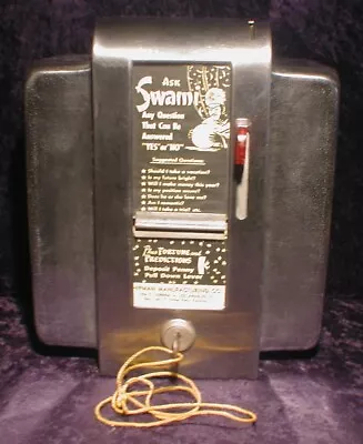 Vintage Ask Swami Fortune Telling Machine W/key & Fortune Cards Shipman Co. Rare • $203.51