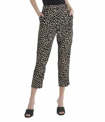 Vince Camuto Women Pants 916032460 Holiday 3 Rich Black Beige Animal M $89 • $29.99