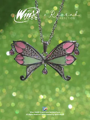 Winx Club® Aisha Enchantix Wings Necklace Silver Plated • $38