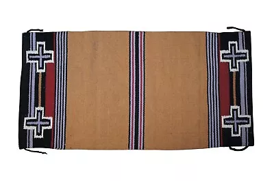 Native American Navajo Woven Wool Textile Saddle Blanket Cross Rug Mat 65  • £287.13