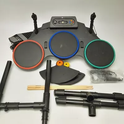 Microsoft Xbox 360 Guitar Hero Drum Kit + Microphone Only Sticks Music Gaming-CP • £29.99