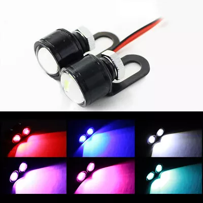 2PCS Eagle Eye LED Light 12V AC 150mA 3W Aluminum Blue Lighting Motorcycle • £8.27