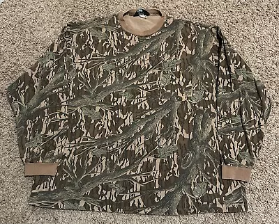 Vintage Mossy Oak Original Tree Camo Long Sleeve T-Shirt (L-XL?) Made USA Holes • $21.98