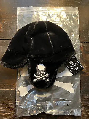 MMJ Mastermind Japan Skull Embroidered Faux Fur Aviator Hat  BNWT 2022 Deadstock • $250