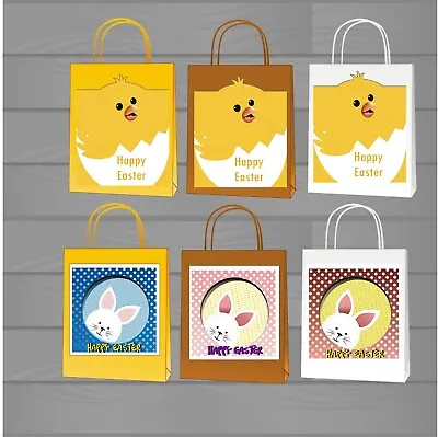 Easter Egg Hunt Paper Gift Party Bags Bunny/Rabbit Chick Happy Easter  • £1.50