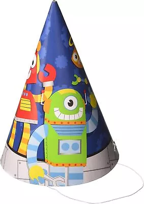 Party Robots Toy Space Bots Boys Kids Birthday Party Favor Paper Cone Hats • $8.77