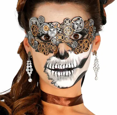 £6.99 • Buy Steampunk Mask Masquerade COGS Halloween Gothic Fancy Dress Eye Mask