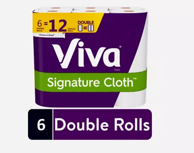 Viva Signature Cloth Choose-A-Sheet Paper Towels White 6 Double Rolls • $22.95