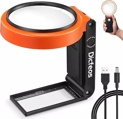 30X 40X Magnifying Glass With Light And Stand Folding Design 18 LED Illuminated • $19.89