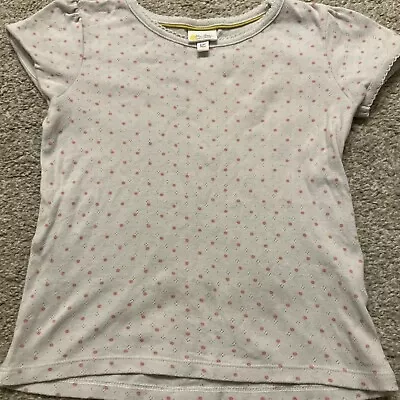 Mini Boden Pointelle Short Sleeve Pink With Dots Shirt Size 5-6y • $7.50