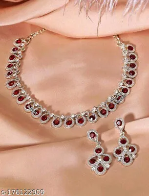 Indian Kundan Choker Necklace Set Bollywood Gold Plated Bridal Pearl Jewelry • $27.70