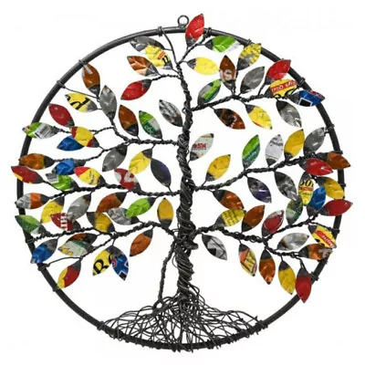 Recycled Metal Tree Of Life Wall Hanging Art Decor 14  Gebluea232 Free Shipping • $59.95