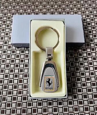 FERRARI Stainless Steel Keyring Vehicle Logo Metal Keychain With Silver Side • $10.50