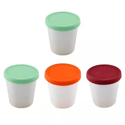 4Pcs Ice Cream Box Ic Cream Tubs Ice Cream Plastic Box Ice Cream Pots Containers • £11.99