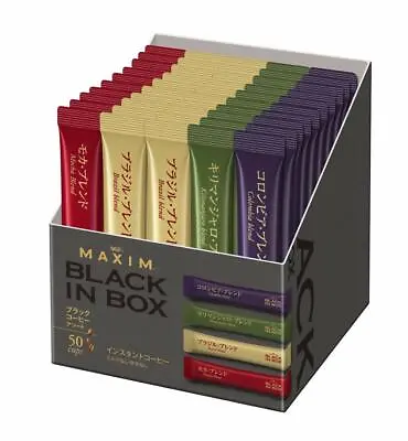 AGF Maxim Black In Box Instant Black Coffee Assorted 50 Sticks Blend Japan F/s • $18.13