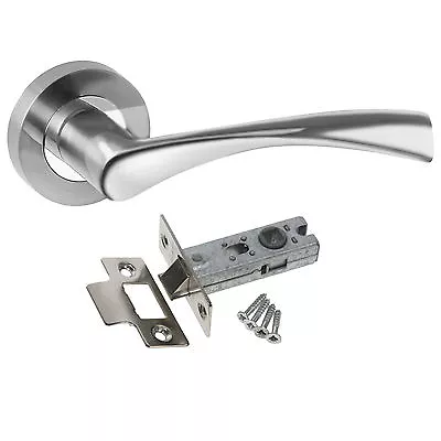 Astrid Chrome Internal Door Handle Set - Door Handles Including Tubular Latch • £9.99