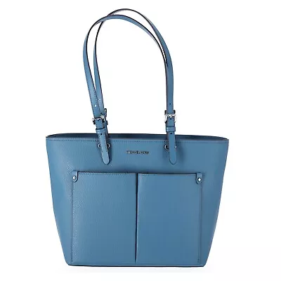 Michael Kors Jet Set Travel Medium Double Pocket Tote Vegan Teal Blue • $99