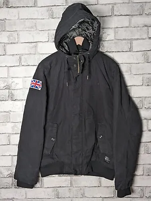 Quiksilver Black Padded Jacket Mens Full Zip Hooded Outdoors Outerwear. Size M • £19.99