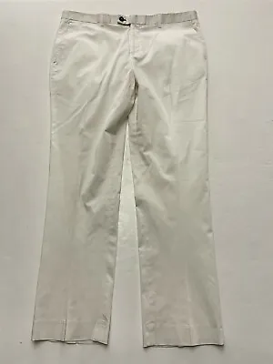 Paisley & Gray 38 X 32 White Slim Fit Tapered Stretch Cotton Dress Pants • $28.24