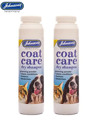 £10.98 • Buy 2 Pack Johnsons Veterinary Coat Care Dog Cat Dry Shampoo Grooming Powder 85g