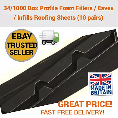  34/1000 Box Profile Foam Fillers / Eaves / Infills Roofing Sheets (10 Pairs) • £24.60