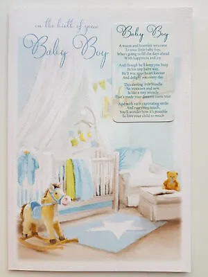 £3.29 • Buy Words Of Love On The Birth Of Your Baby Boy Card With Pocket Keepsake