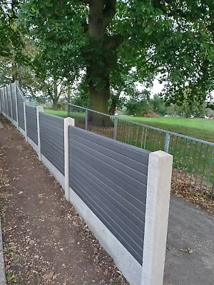 £53.99 • Buy Composite Fence Panels Plastic Fence Panels Grey 3ft High X 6ft Wide + SEE VIDEO