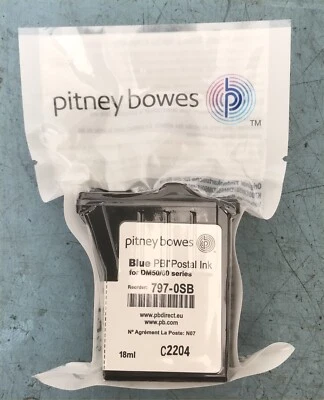 £20 • Buy Original OEM Pitney Bowes K700 DM50 DM60 Blue Ink Cartridge, 797-0SB, NEW Sealed