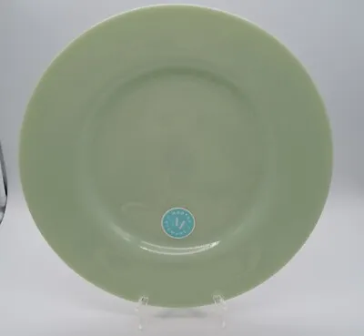 Martha Stewart Green JADEITE GLASS ROUND PLATTER Plate 13  Charger Retro Style • $35