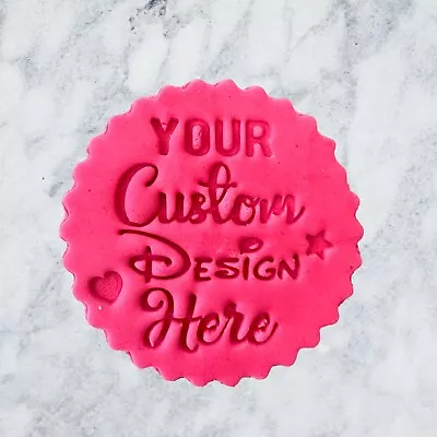 Custom Personalised Fondant Stamp Debosser Cupcake Icing Cookie Decoration Cake • £9.49